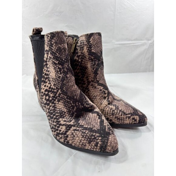 Scoop NYC Faux Snakeskin Print Ankle Boots Women's Size 6 - Picture 1 of 12